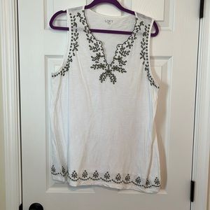 LOFT Embroidered Tank Top